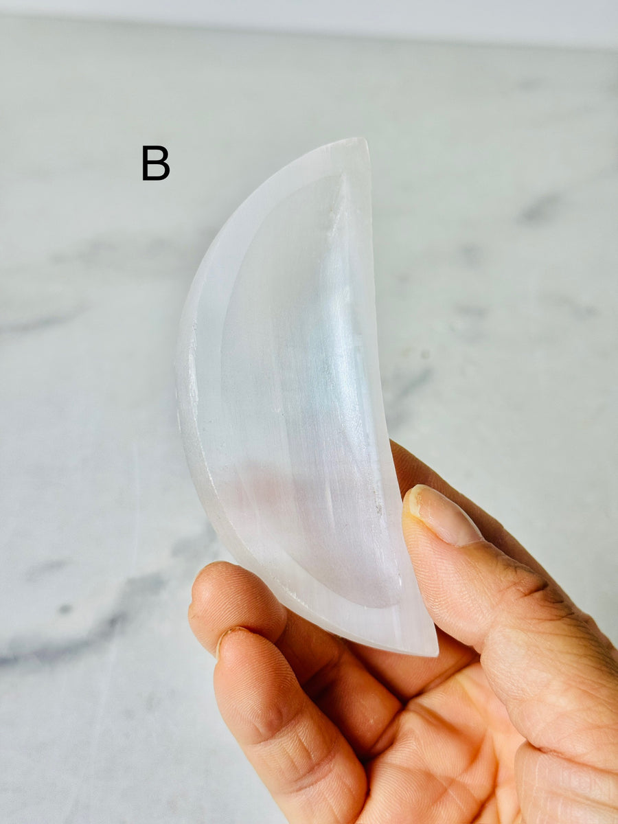 Satin Spar Moon Bowl