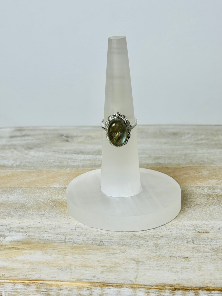 Satin Spar Ring Holder Carving
