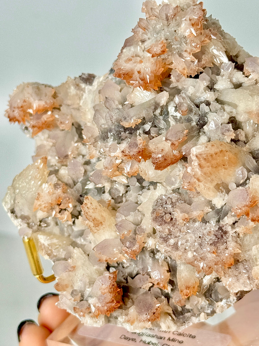 Amethyst with Calcite from Fengjiashang Mine