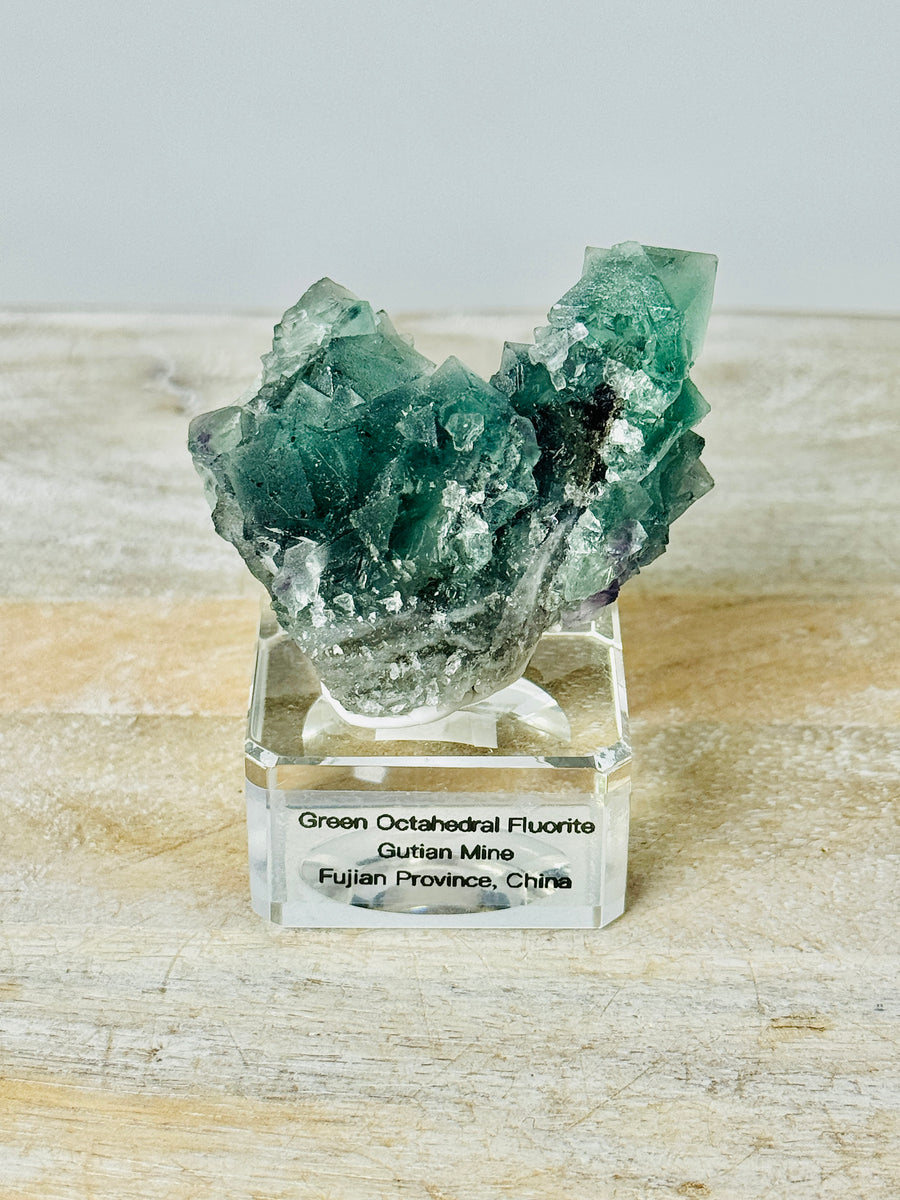 Green Octahedral Fluorite from Gutian Mine, Fujian, China