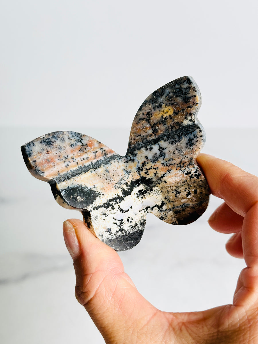 Dendritic Agate 3D Butterfly Carving