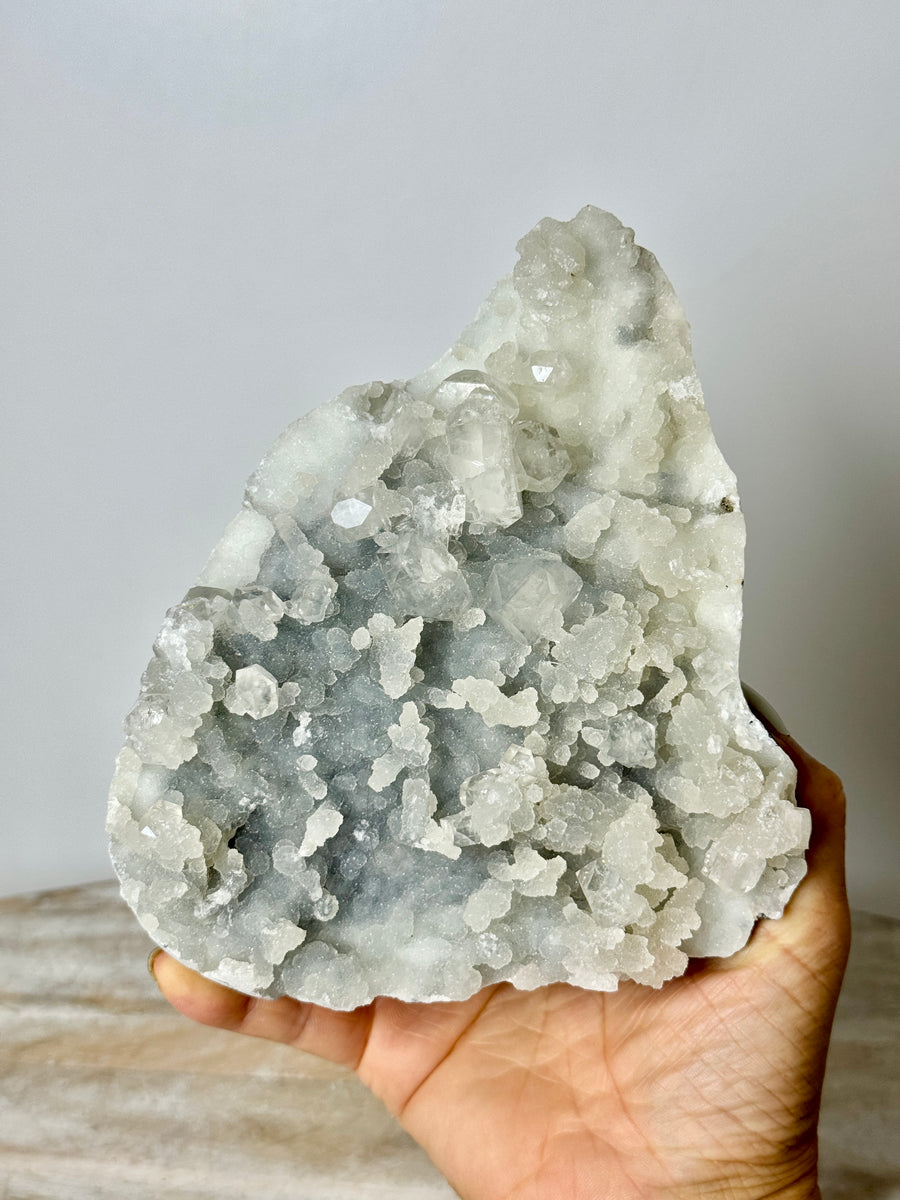 Light Blue Chalcedony with Diamond Apophyllite