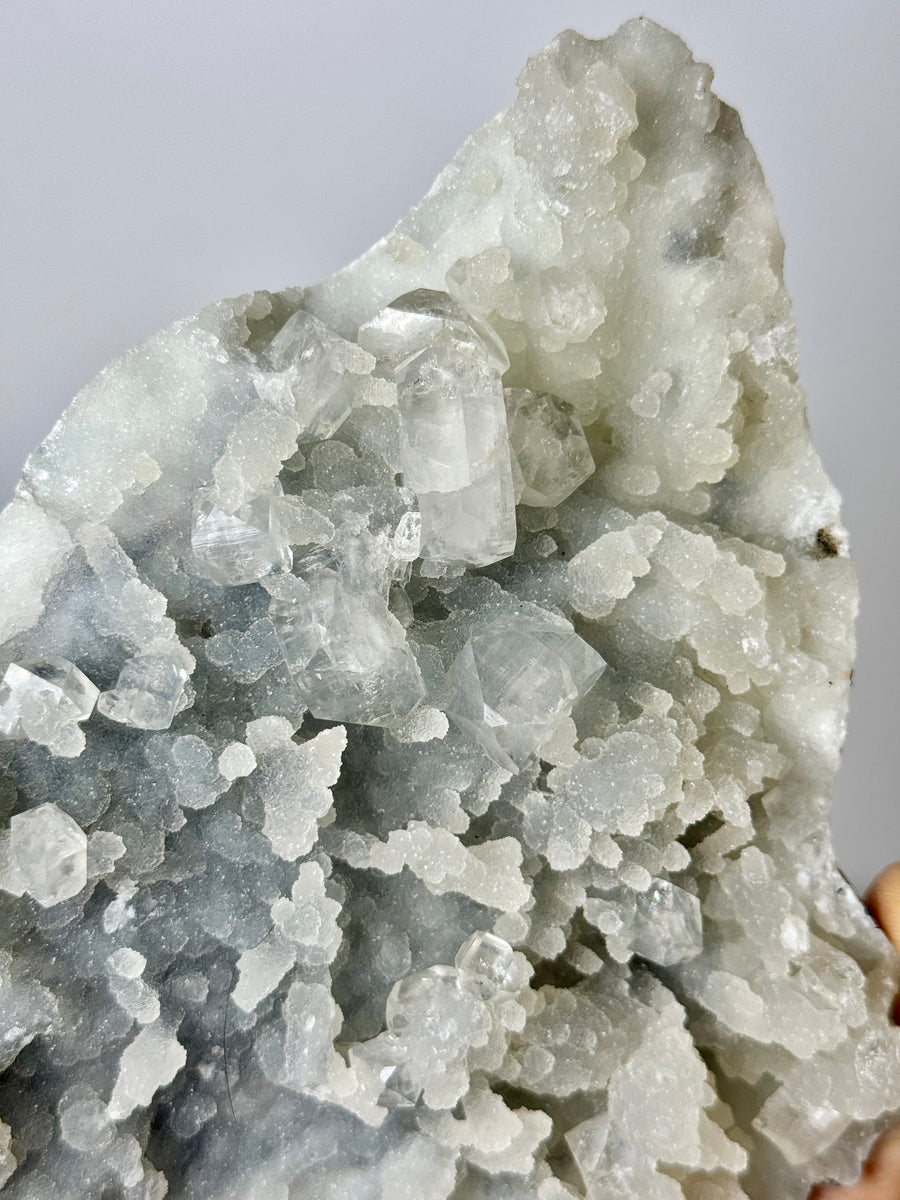 Light Blue Chalcedony with Diamond Apophyllite
