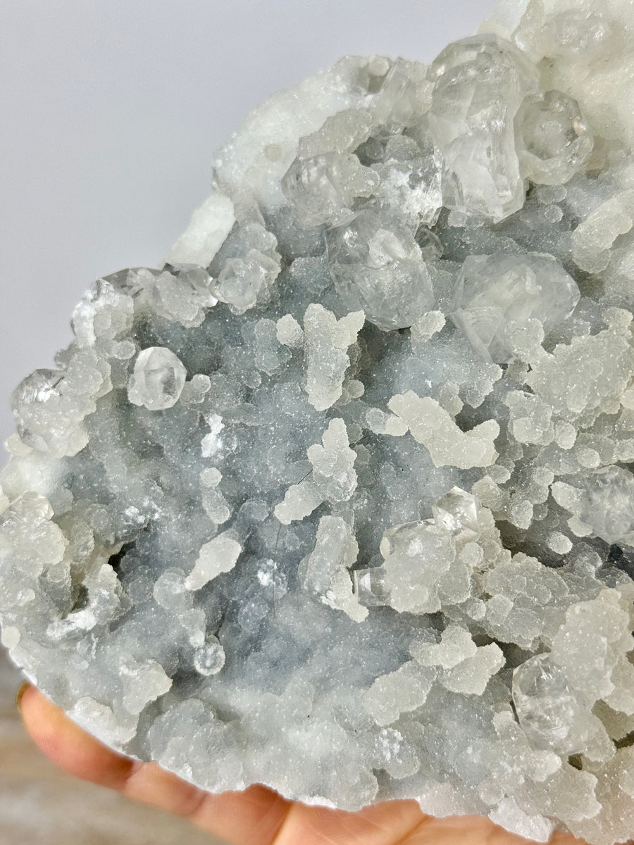 Light Blue Chalcedony with Diamond Apophyllite