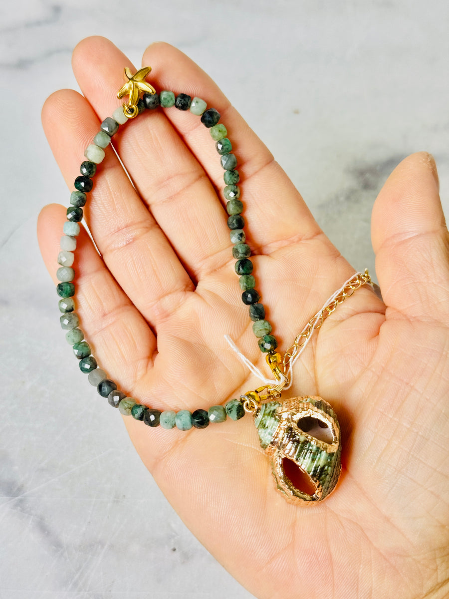 Emerald “Sea & Earth” Anklet for Abundance & Balance
