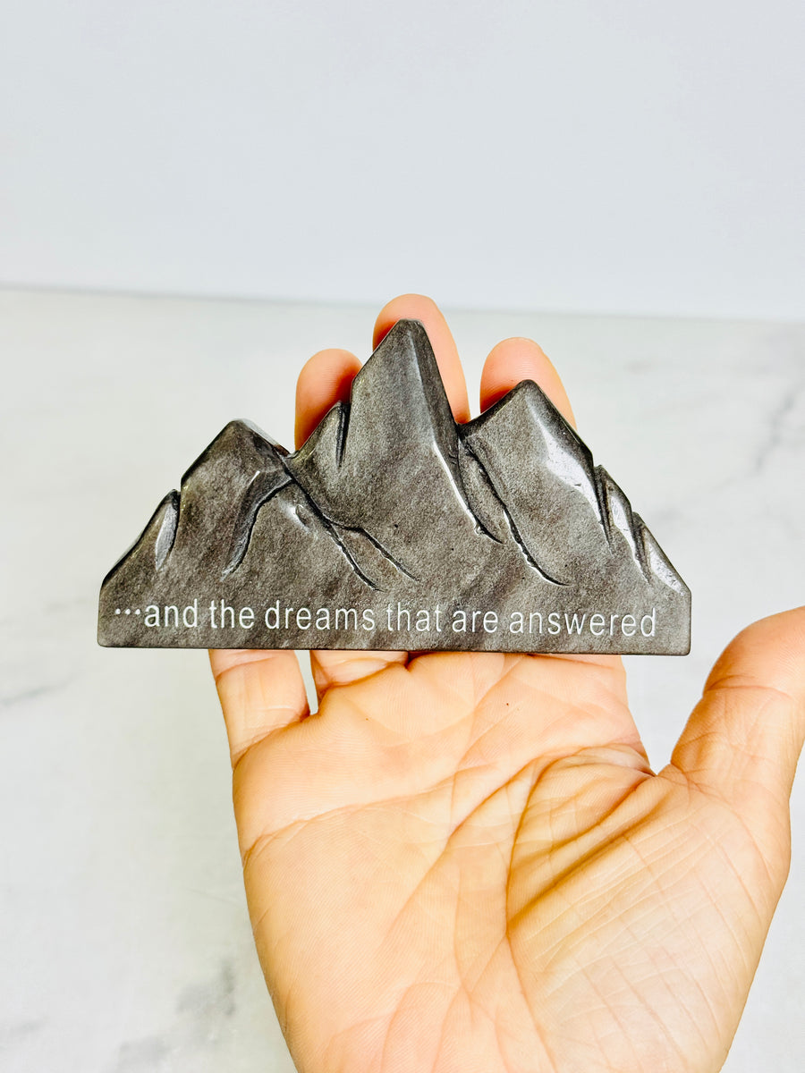Silver Obsidian Velaris Mountain Carving