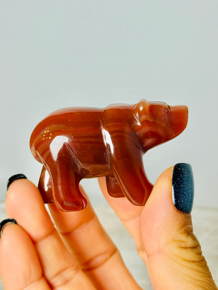 Carnelian Bear Carving