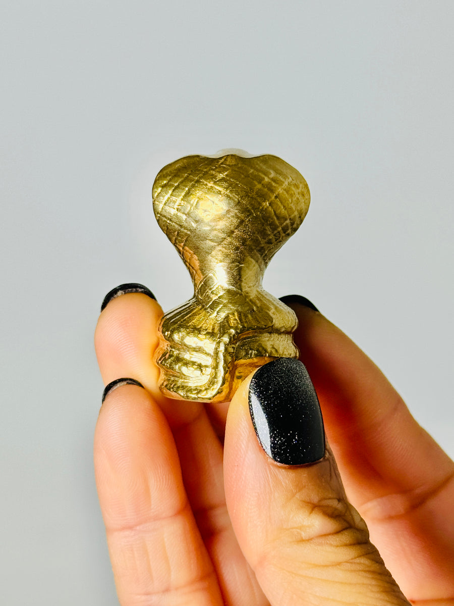 Chalcopyrite Snake Carving