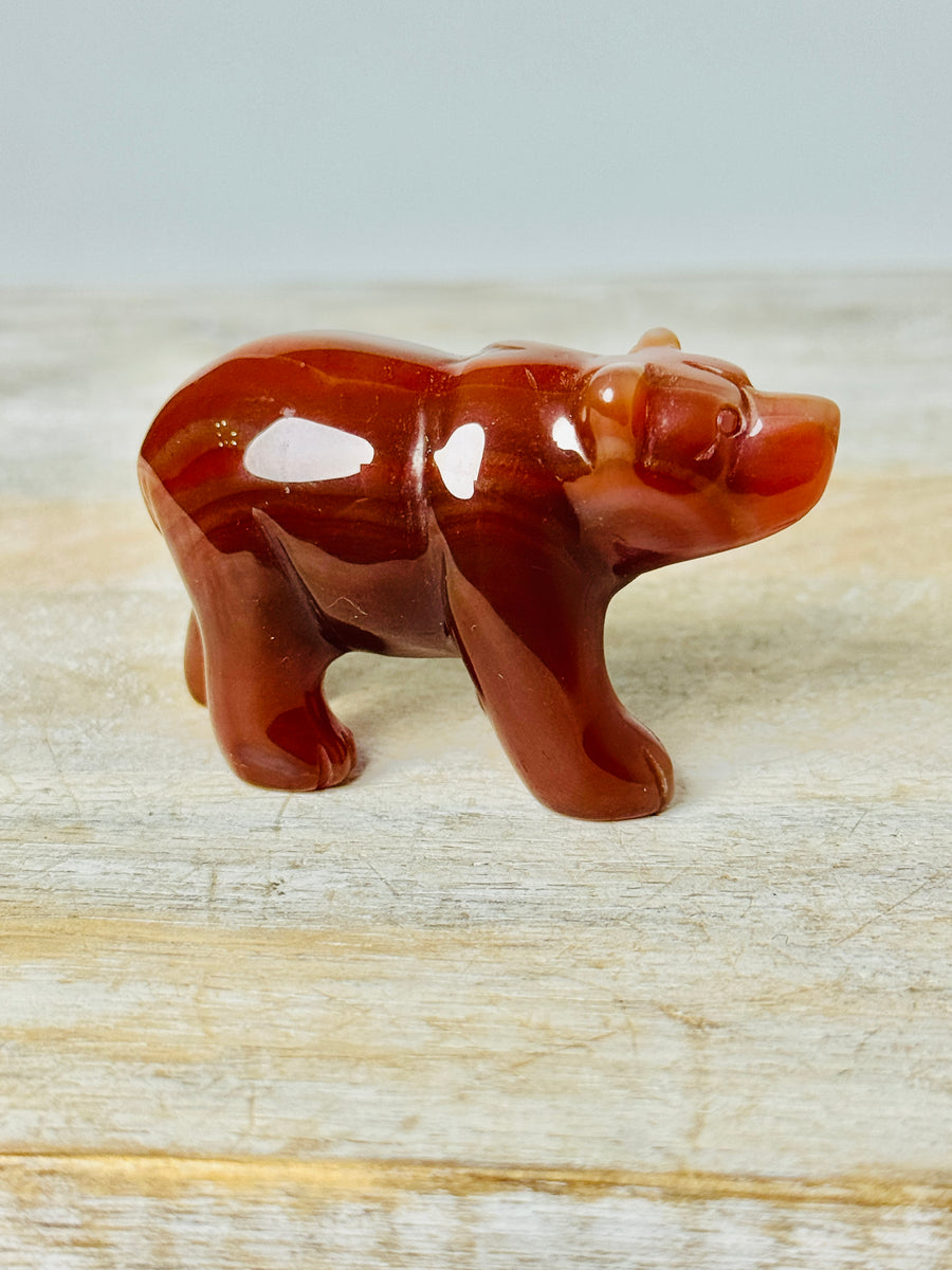 Carnelian Bear Carving