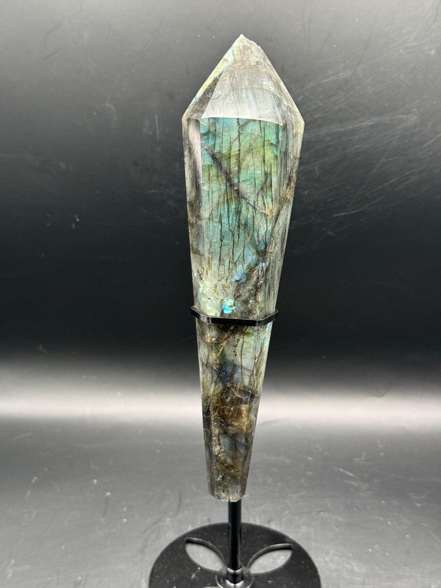 IMPERFECT - Labradorite Wand Carving on Stand