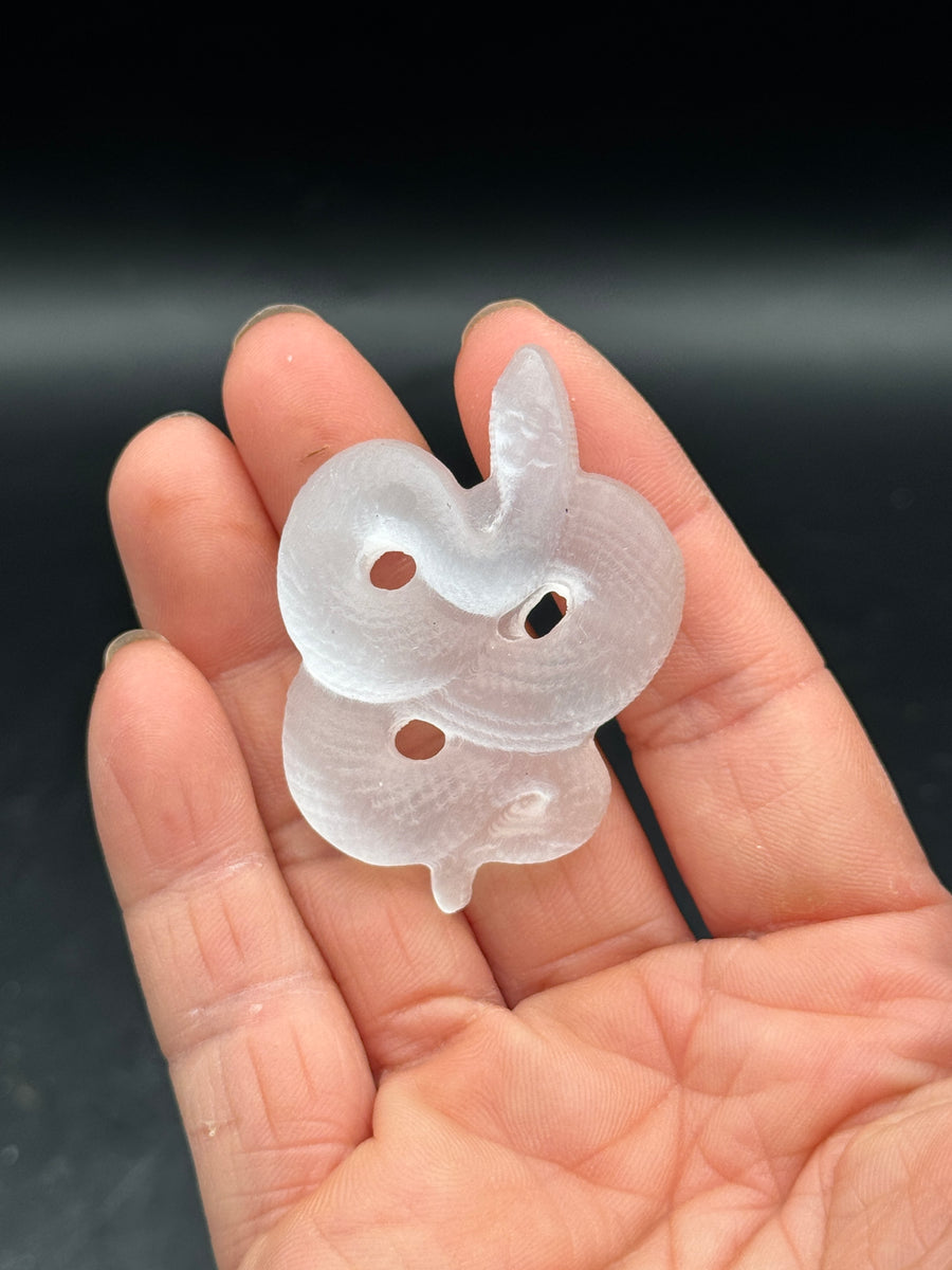 Satin Spar Mini Snake Carving