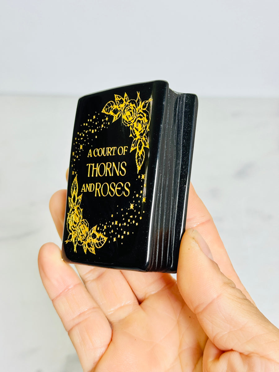 Black Obsidian A Court of Thorns & Roses Book Carving