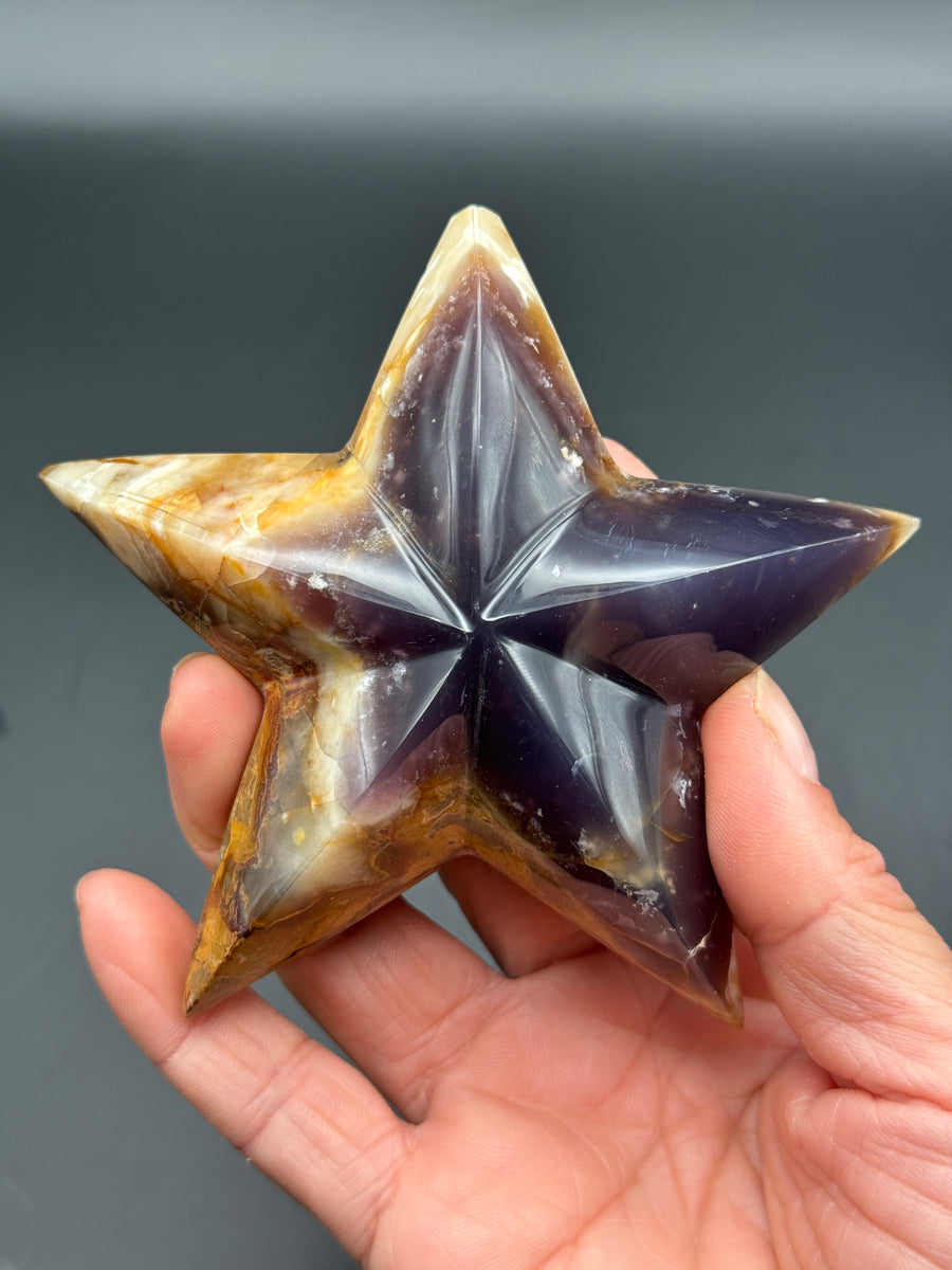 IMPERFECT - Purple Chalcedony Star Carving
