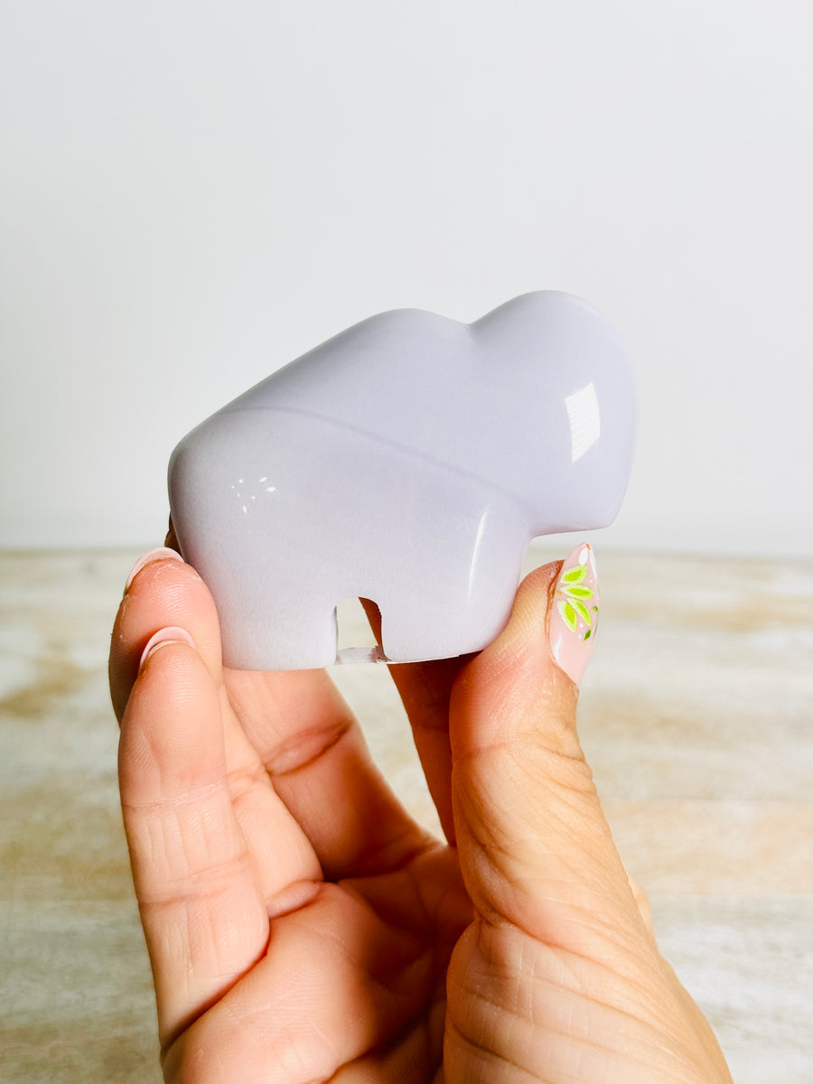 Lavender Fluorite Buffalo Carving