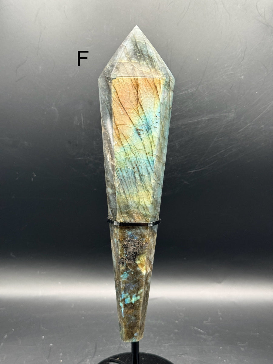 Labradorite Wand Carving on Stand