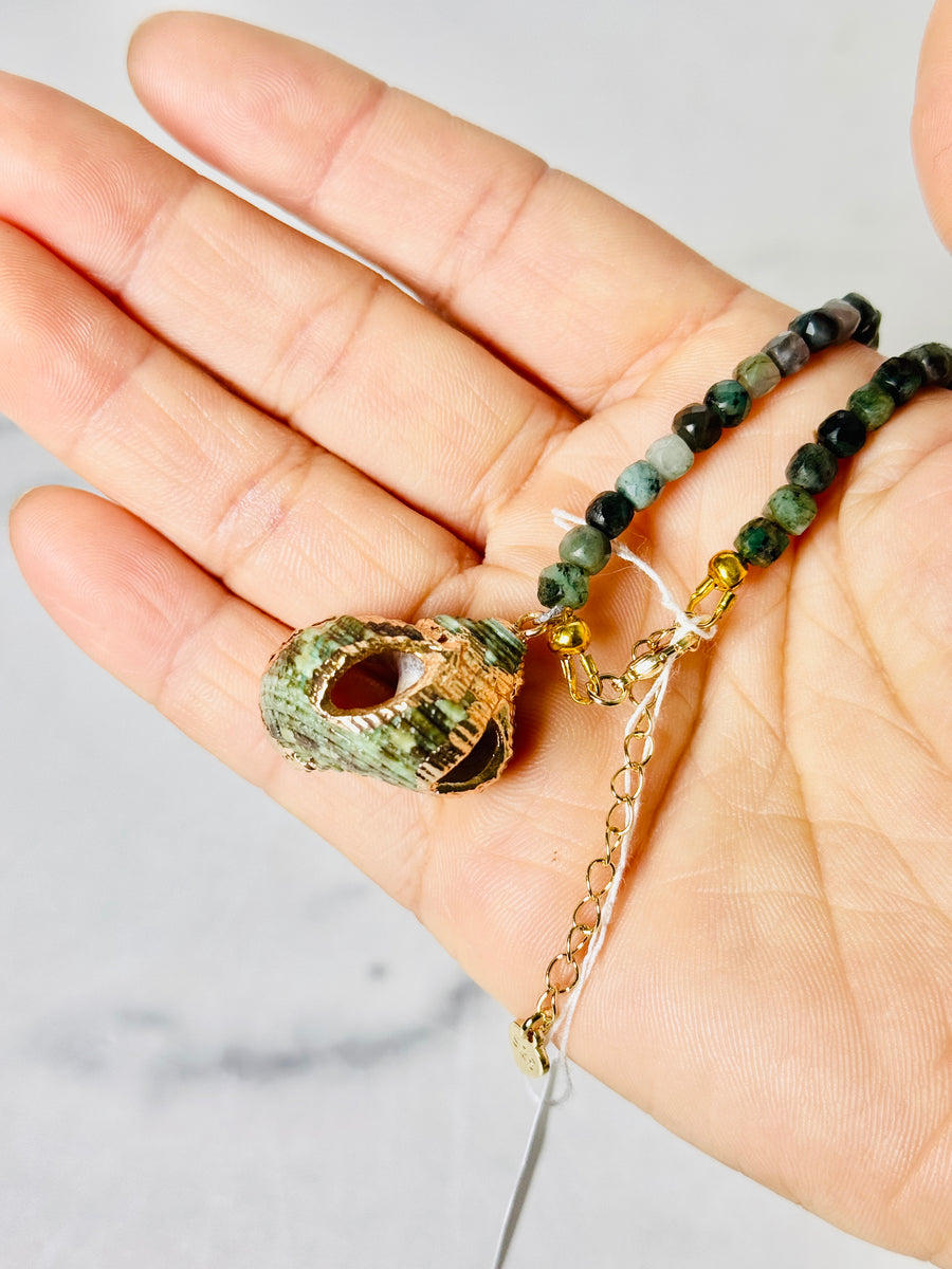 Emerald “Sea & Earth” Anklet for Abundance & Balance