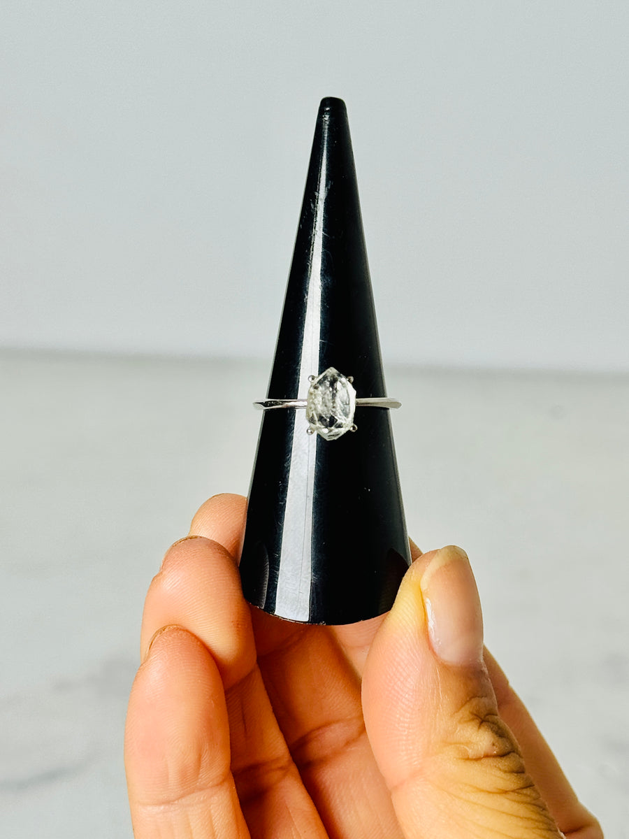 Herkimer Diamond 925 Sterling Silver Adjustable Ring