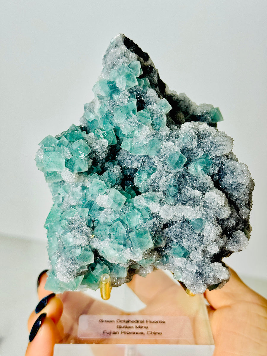 Green Octahedral Fluorite from Gutian Mine, Fujian, China