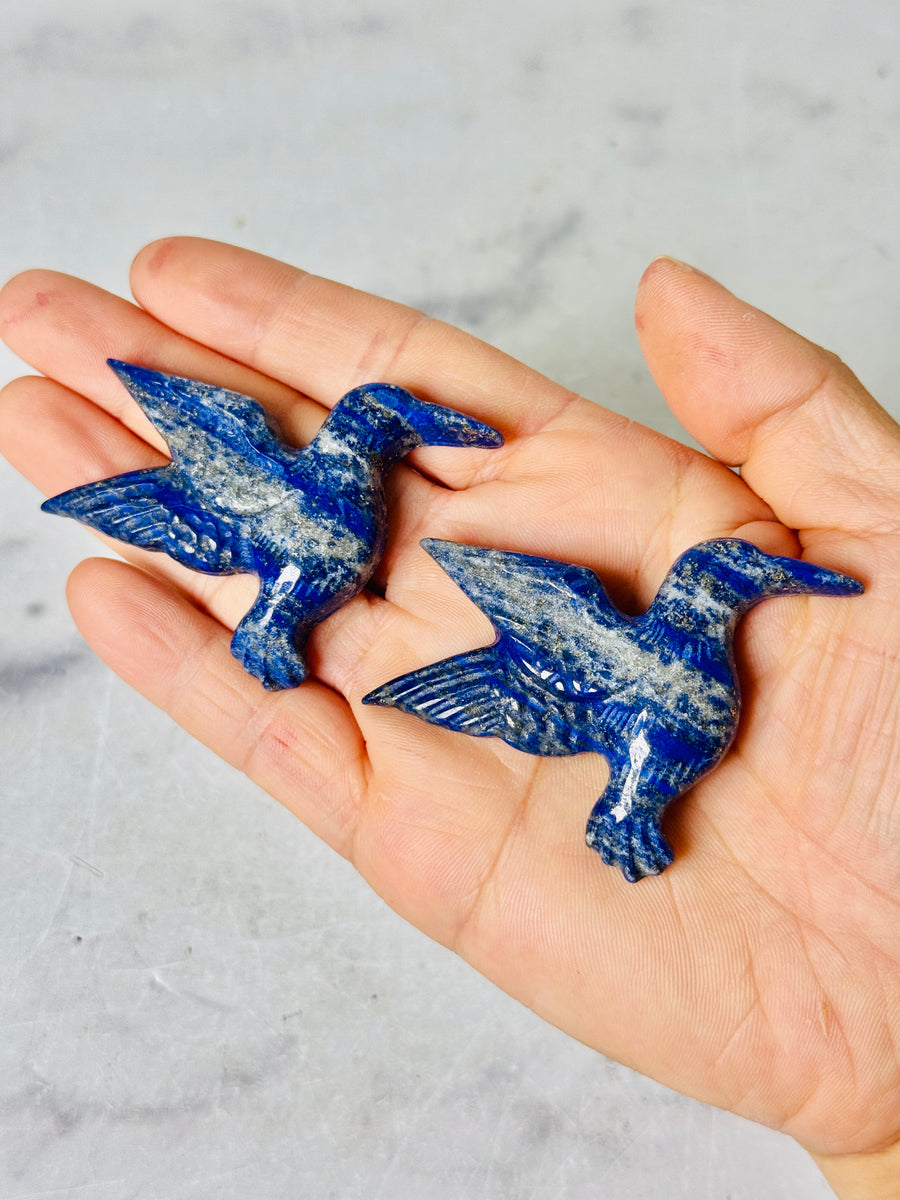Lapis Lazuli Hummingbird Carving