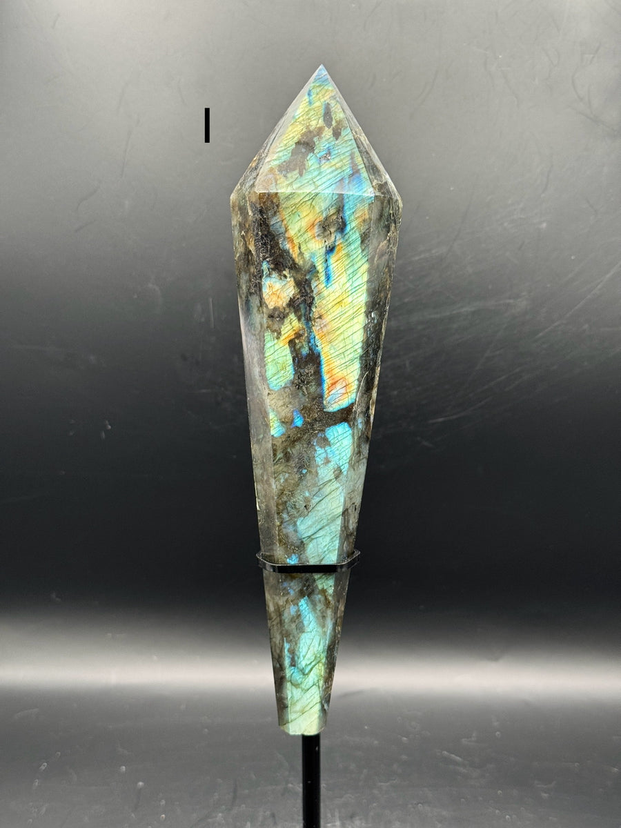 Labradorite Wand Carving on Stand