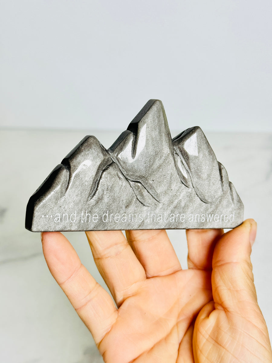 Silver Obsidian Velaris Mountain Carving
