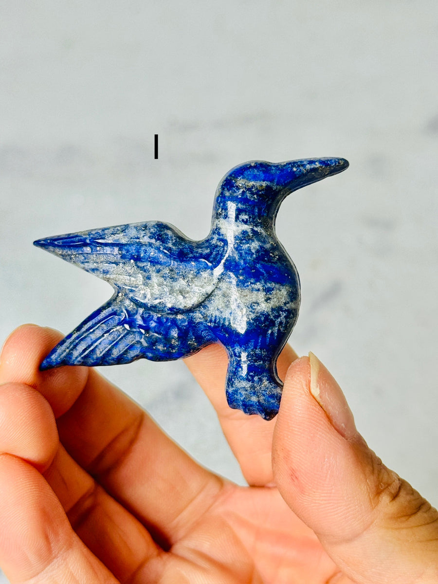 Lapis Lazuli Hummingbird Carving