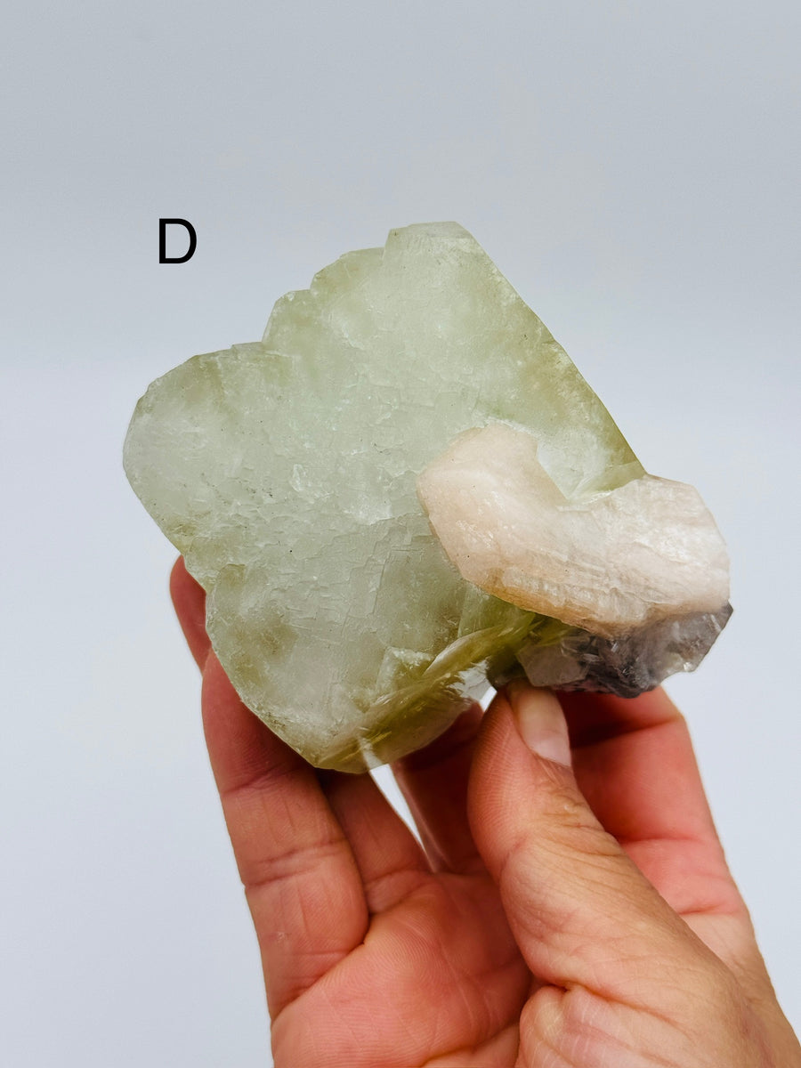 Green Apophyllite with Peach Stilbite
