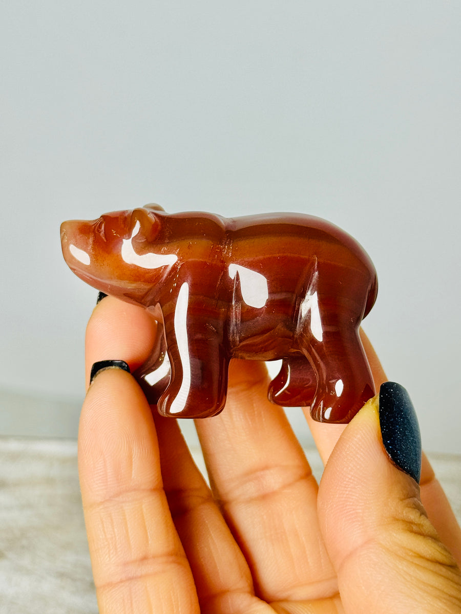 Carnelian Bear Carving