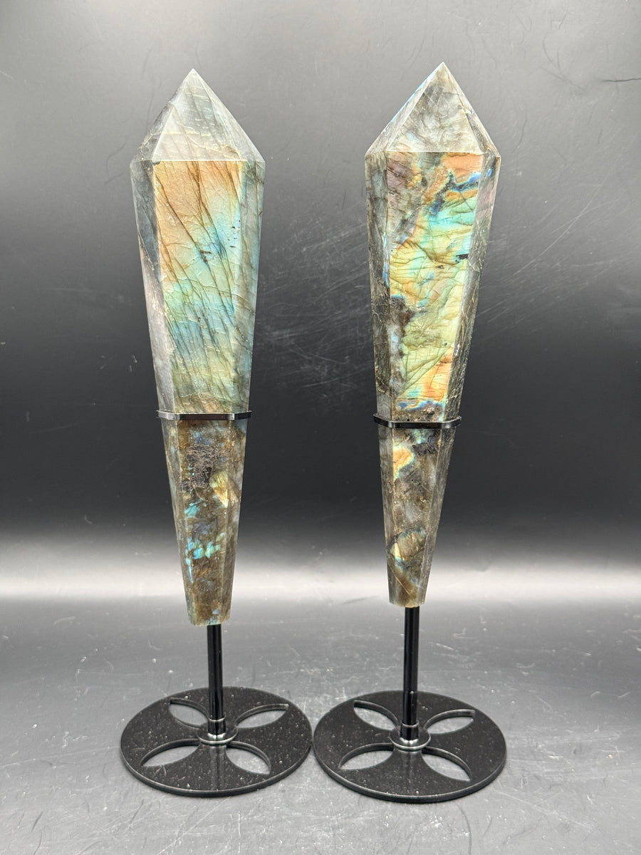 Labradorite Wand Carving on Stand
