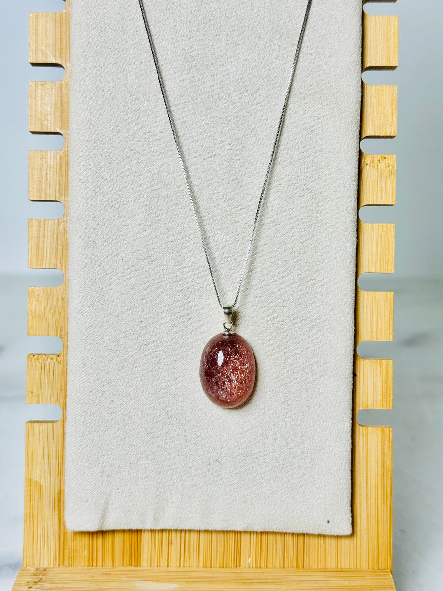 Strawberry Quartz S925 Necklace