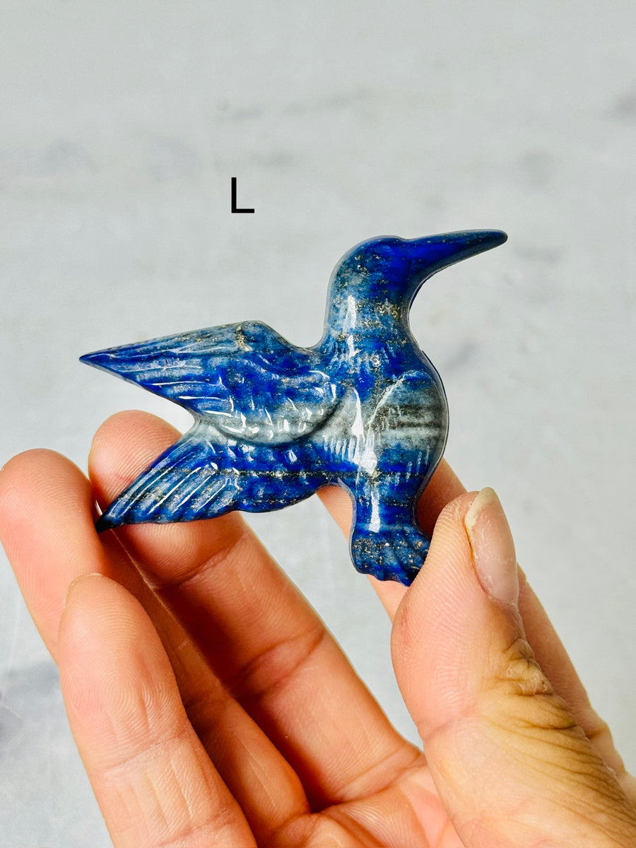 Lapis Lazuli Hummingbird Carving