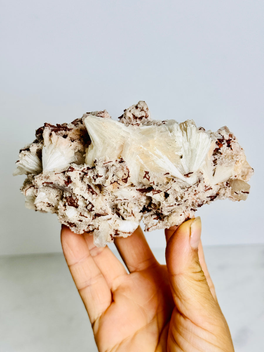 Pink Chalcedony with Scolecite from Maharashtra, India