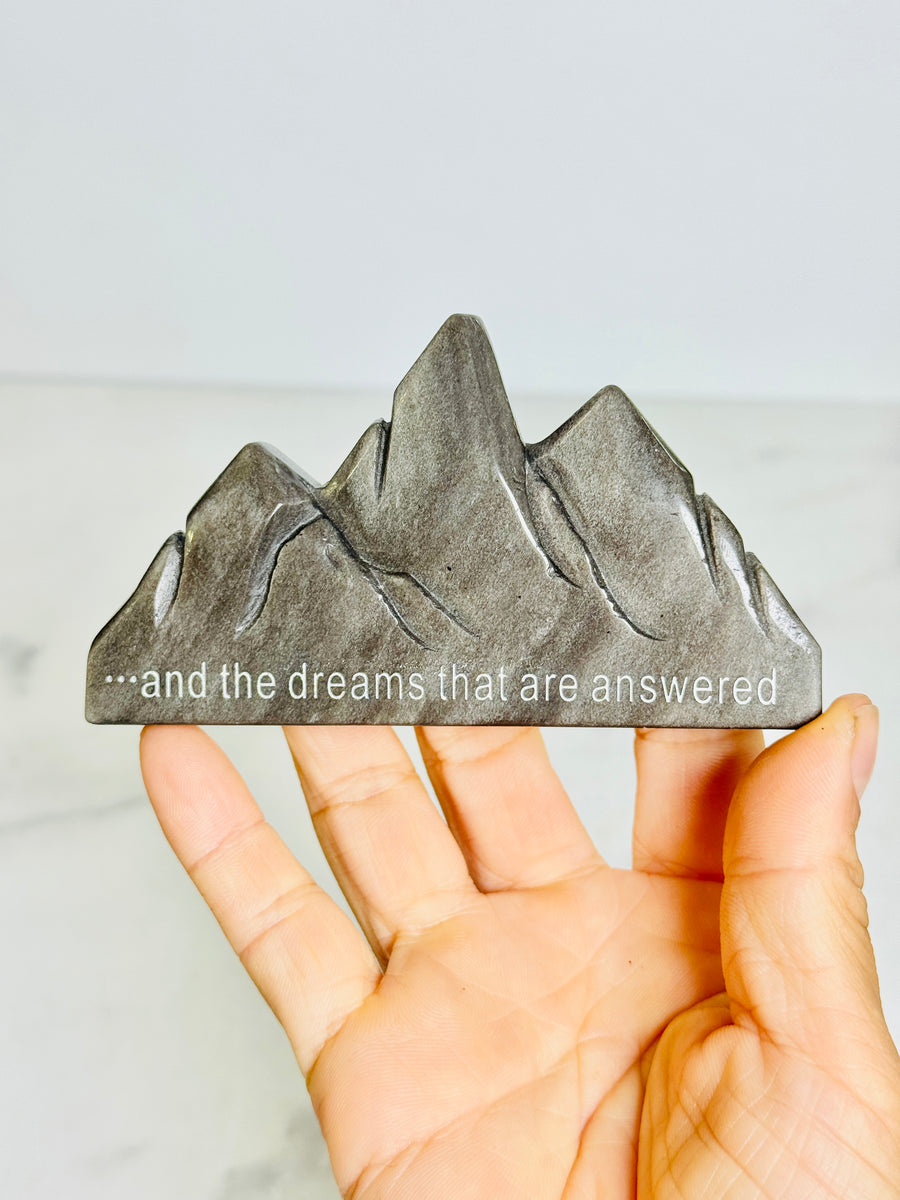 Silver Obsidian Velaris Mountain Carving
