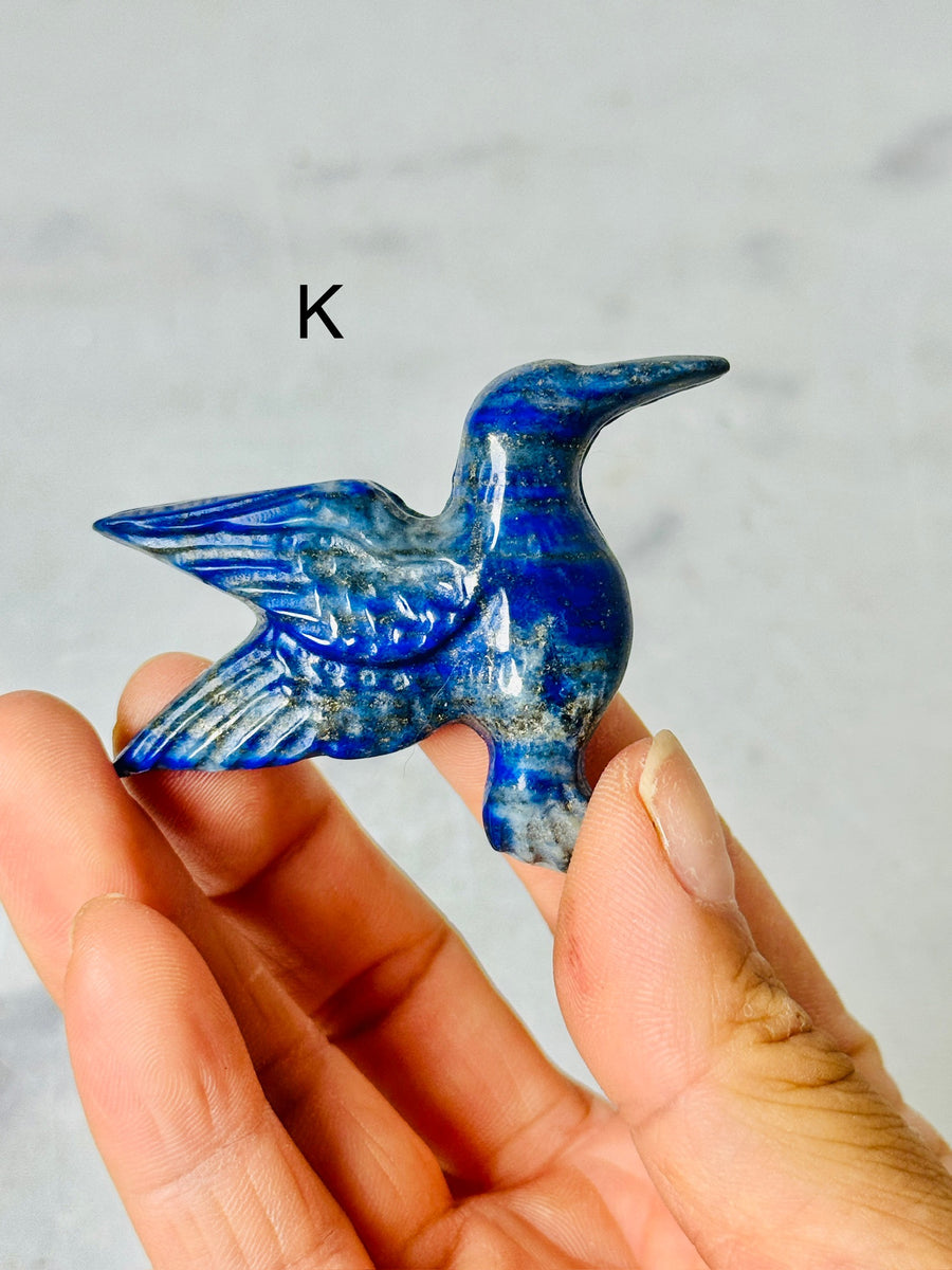 Lapis Lazuli Hummingbird Carving