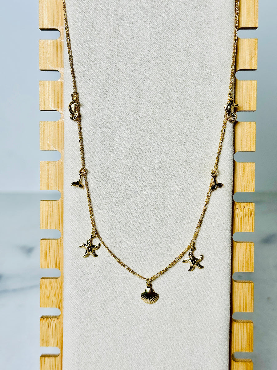SaiBrazil 18k Gold Plated Sealife Necklace