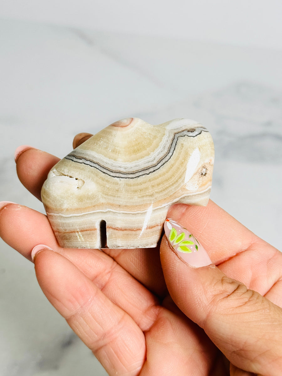 Banded Calcite Buffalo Carving