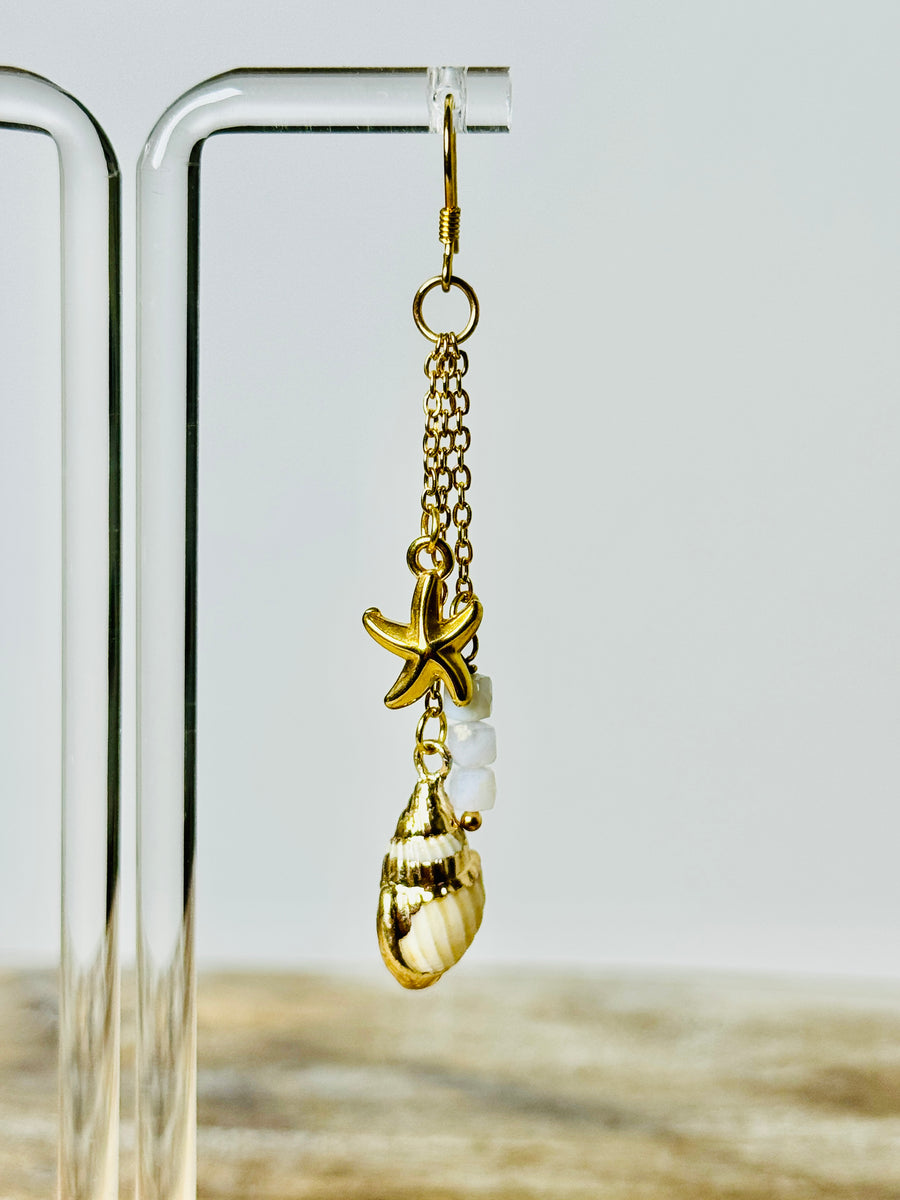 "Ocean Whisper" Blue Lace Agate Chandelier Earrings