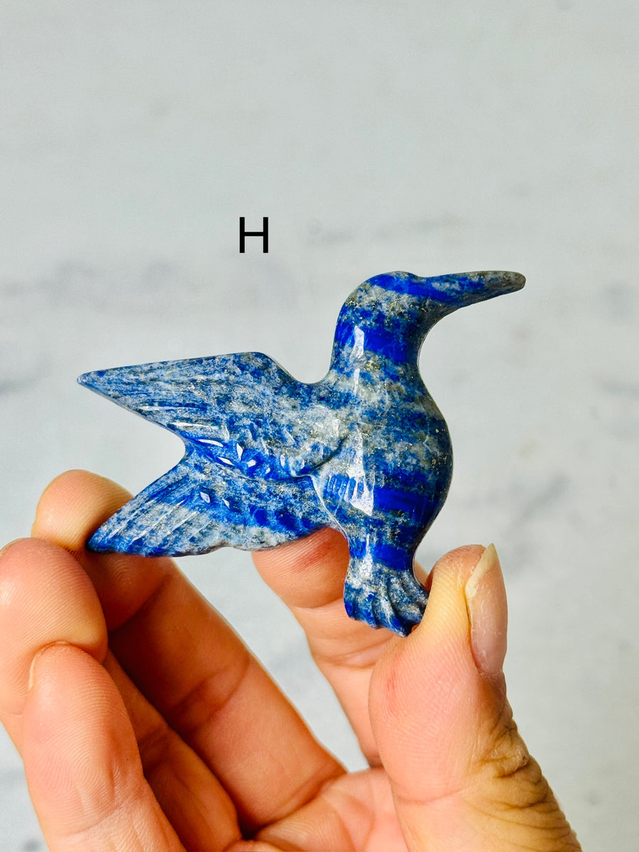 Lapis Lazuli Hummingbird Carving