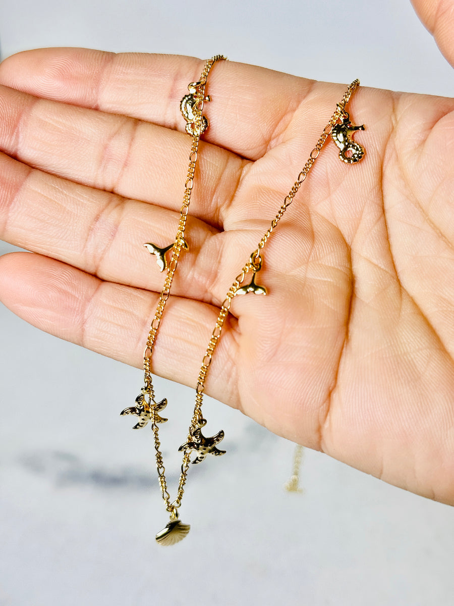 SaiBrazil 18k Gold Plated Sealife Necklace