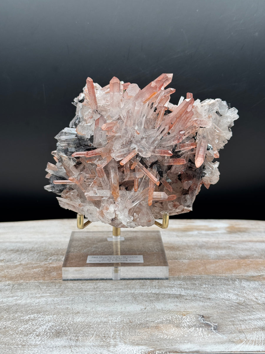 Red Quartz with Hematite Cluster