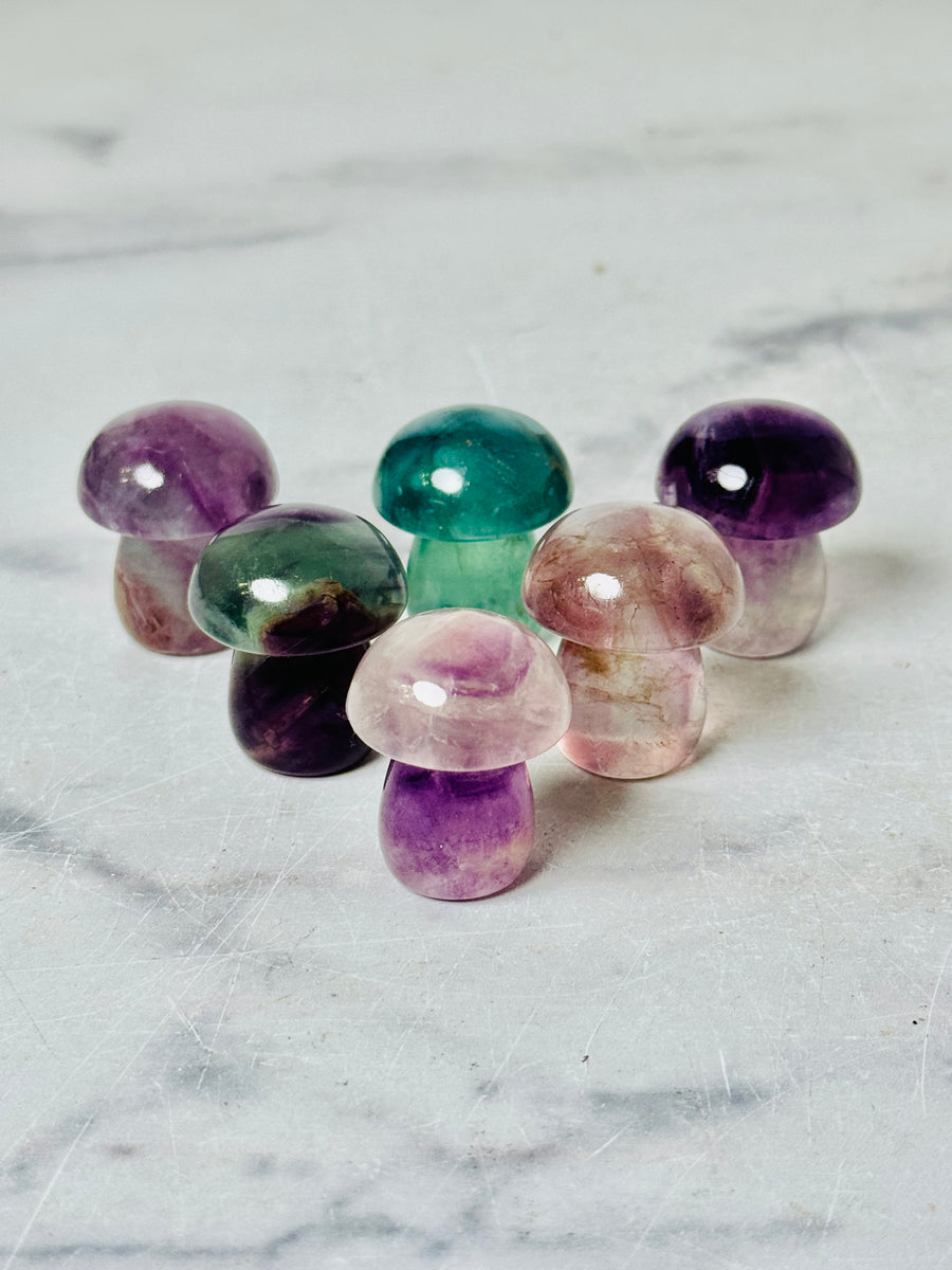 Candy Fluorite Mushroom Carving