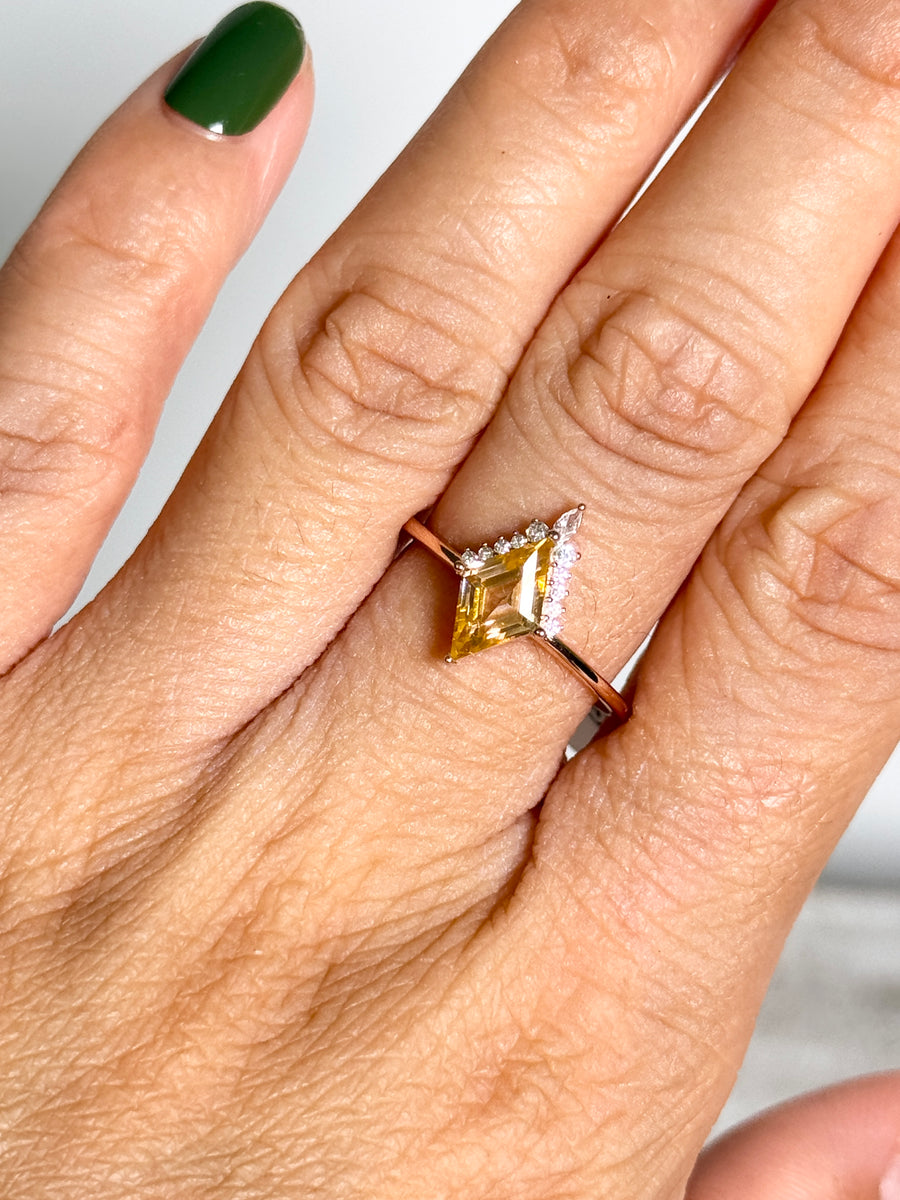 Peach Morganite Rose Gold Plated 925 Sterling Silver Ring