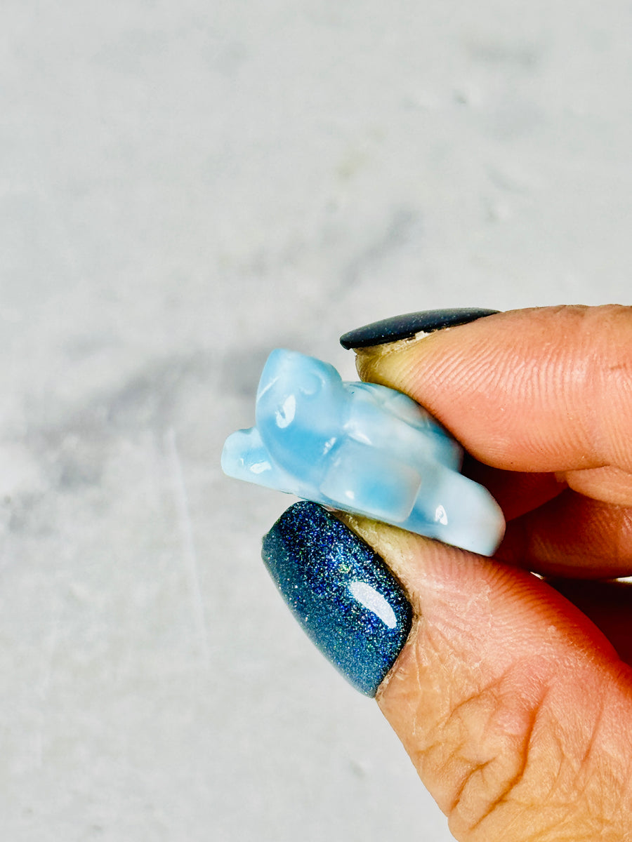 High Quality Larimar Turtle Carving