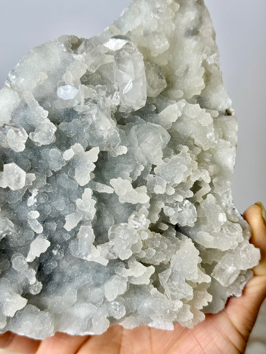 Light Blue Chalcedony with Diamond Apophyllite