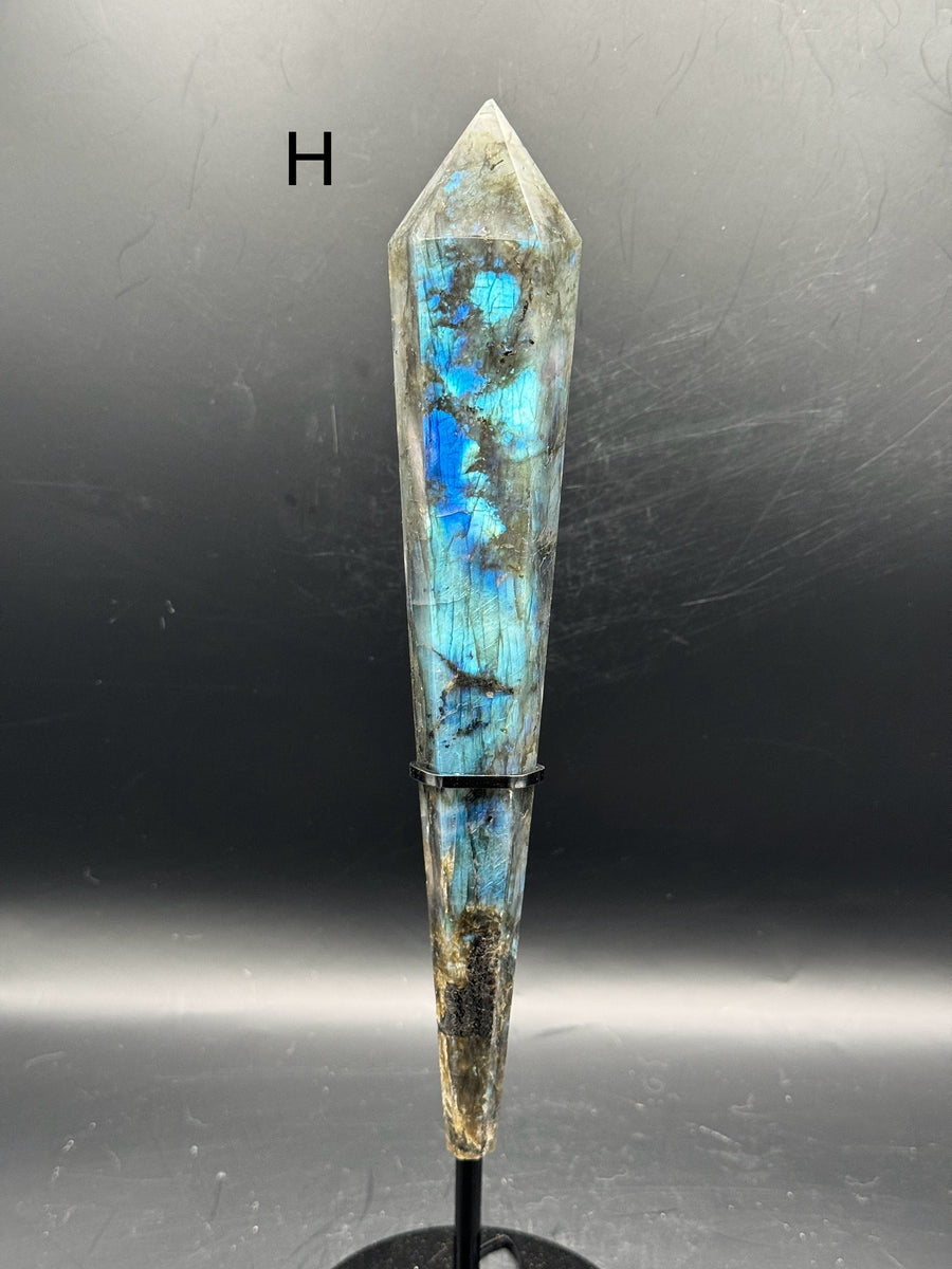 Labradorite Wand Carving on Stand