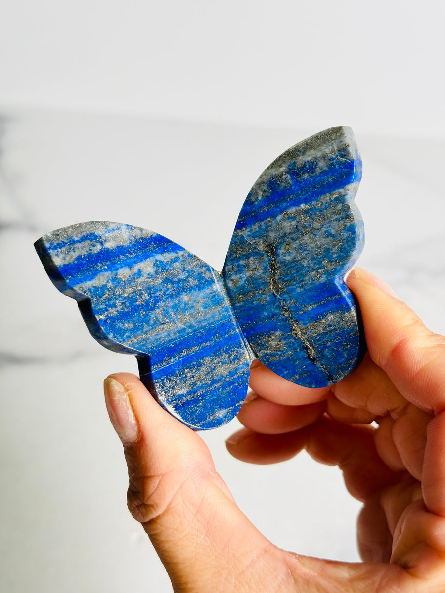 Lapis Lazuli 3D Butterfly Carving