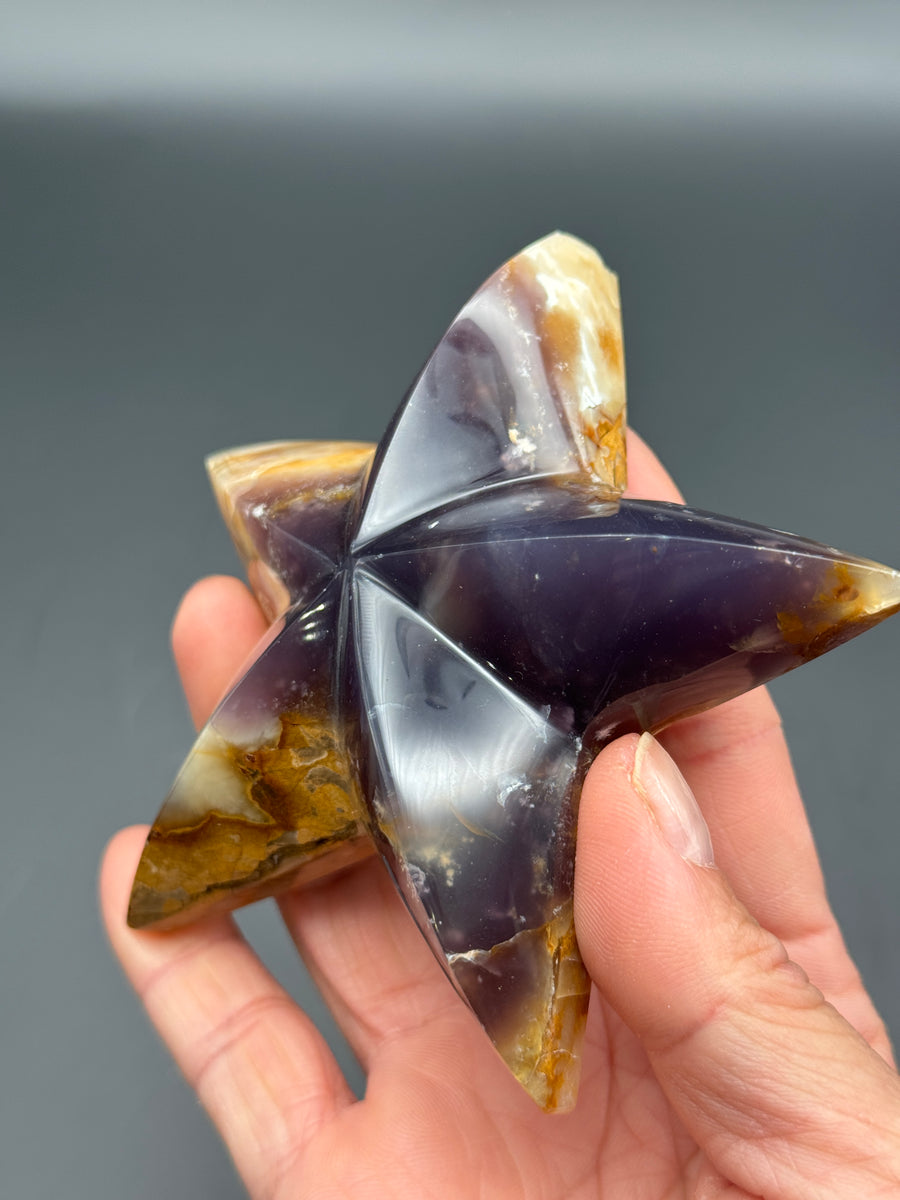 IMPERFECT - Purple Chalcedony Star Carving