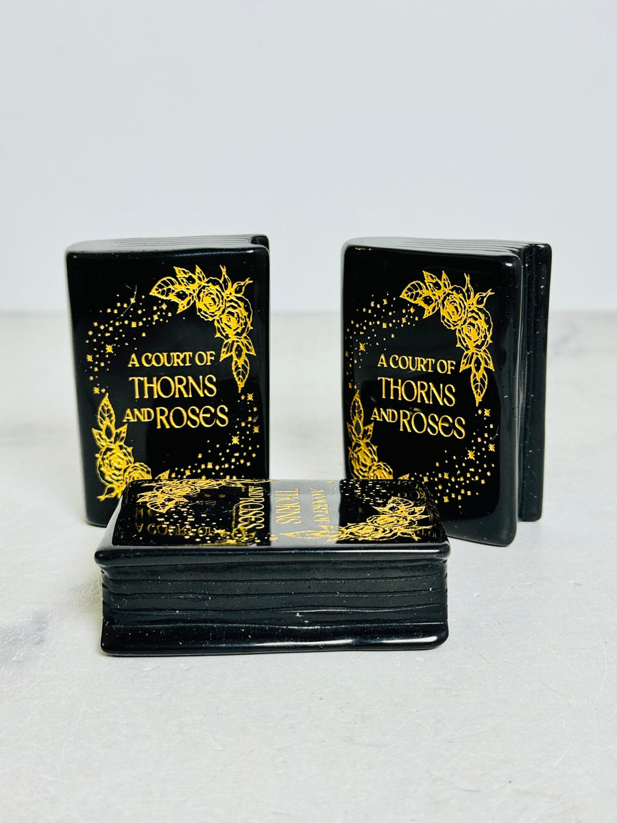 Black Obsidian A Court of Thorns & Roses Book Carving
