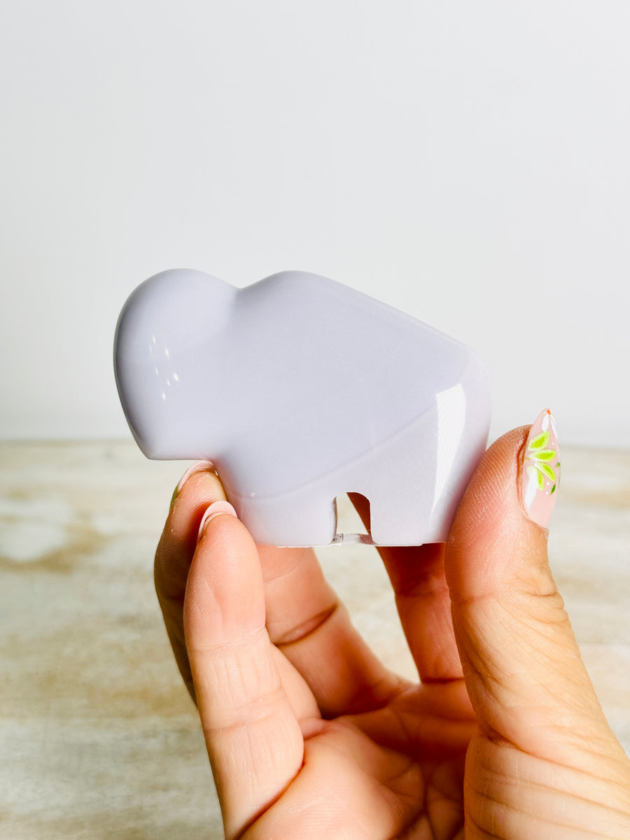 Lavender Fluorite Buffalo Carving
