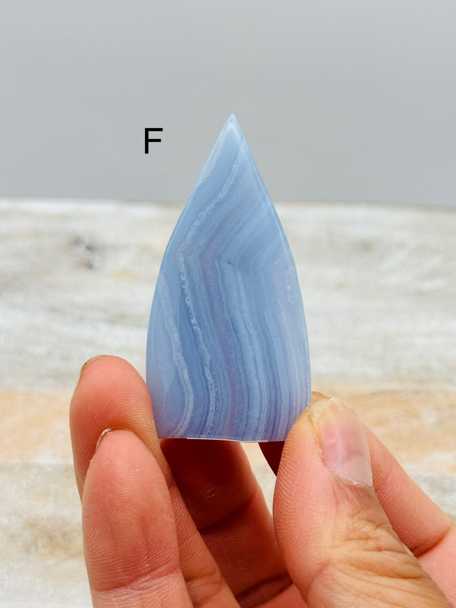 Blue Lace Agate Flame Carving